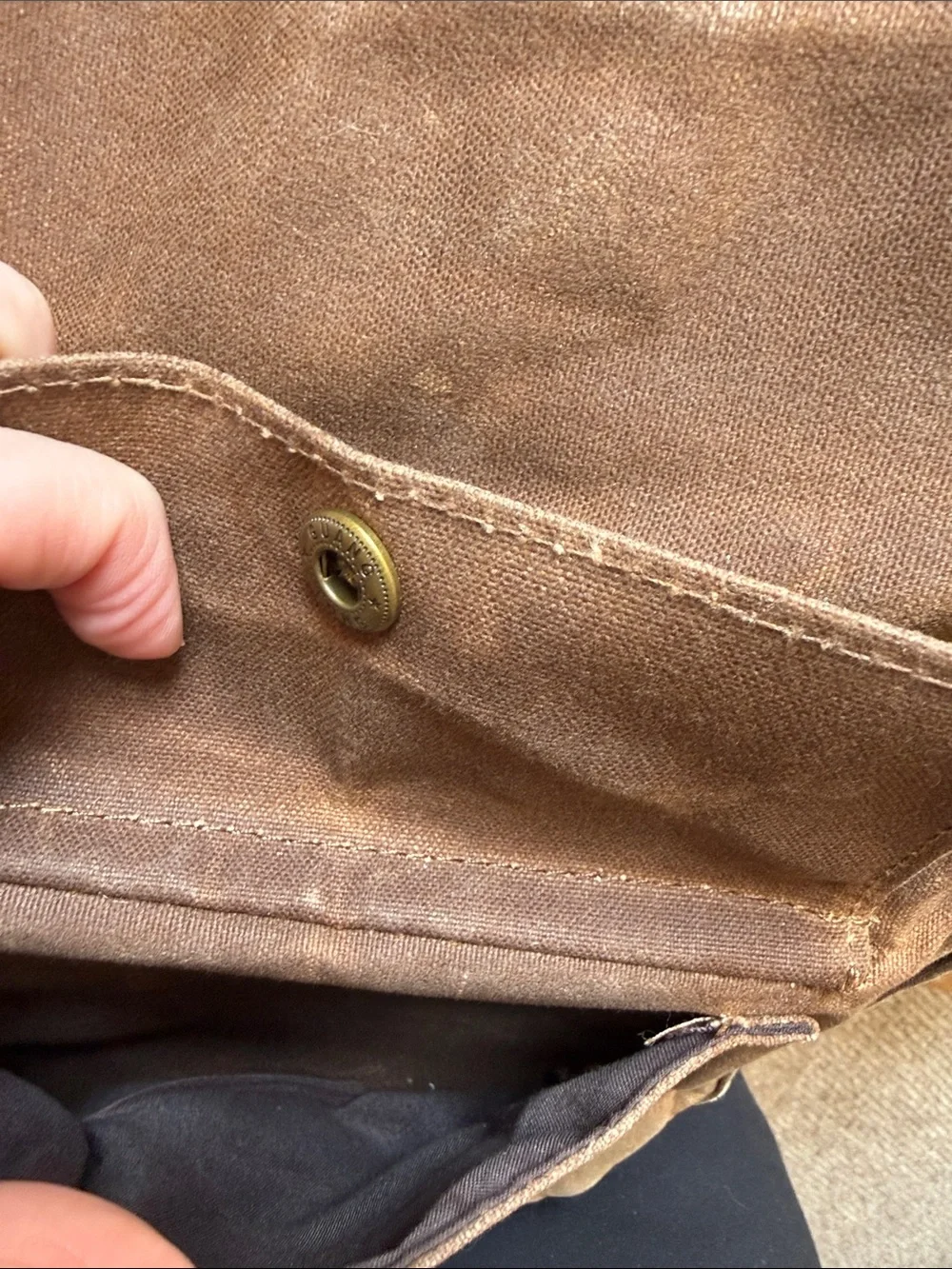 Men's Brown Canvas Messenger Bag with faux Leather Straps